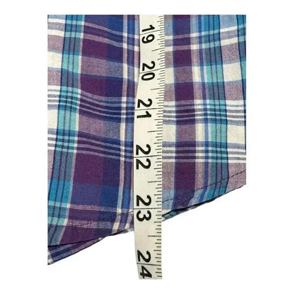 OP Ocean Pacific plaid button down women’s long sleeved blouse size large - Picture 6 of 6